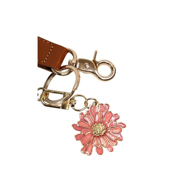 Retro flower power purse charm trio combo keychain pompom wrist strap lanyard - Picture 4 of 4